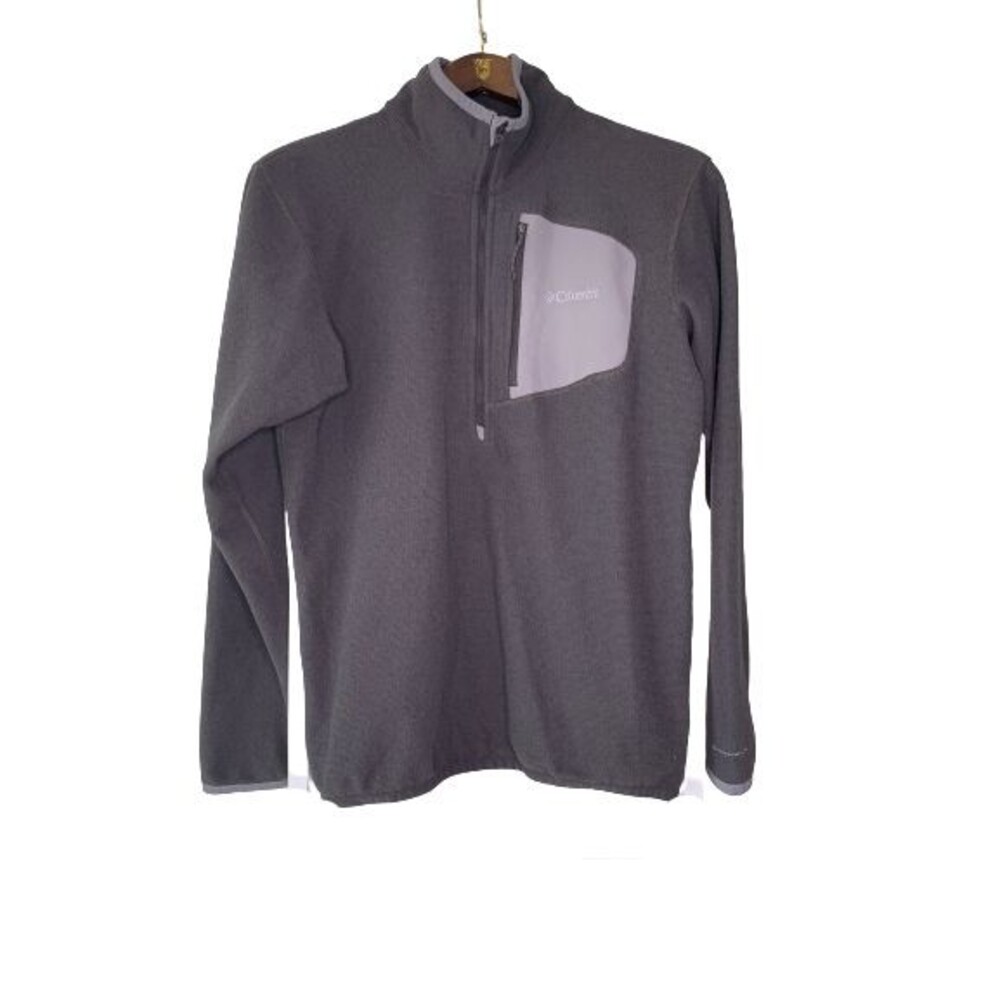 Columbia Pullover 1/2 Zip Jacket Mens S Gray Band Neck Omni-Wick